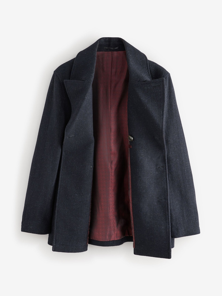 Bleu marine - Signature 100% Wool Pea Coat - Image 6 of 9