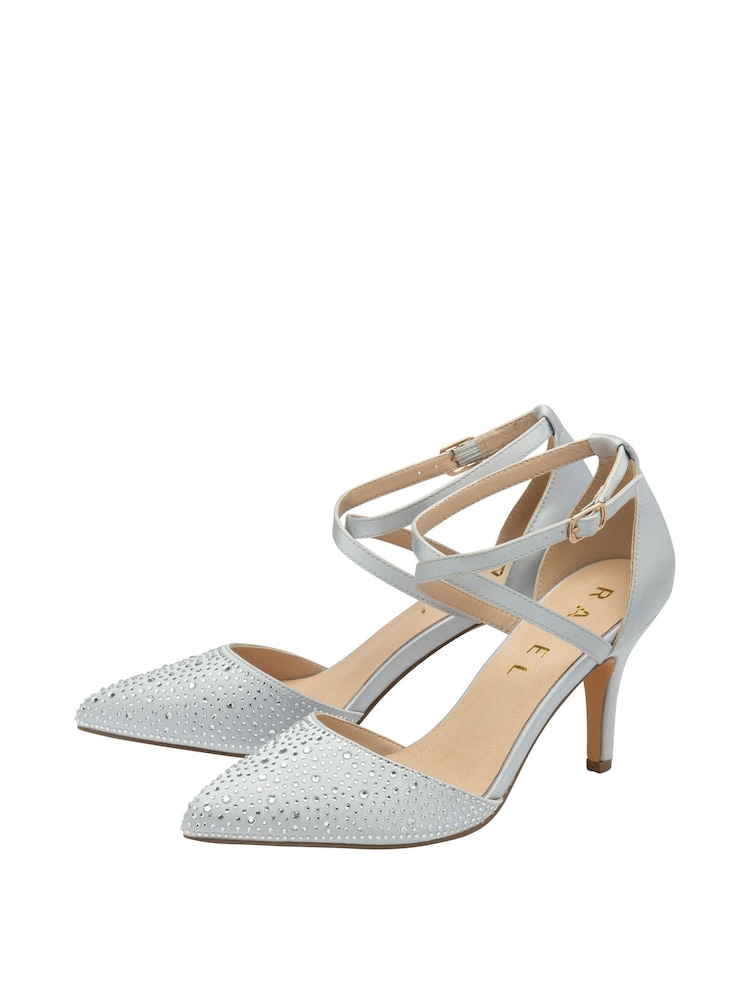 Ravel Silver Strappy Diamante Court Shoes - Image 2 of 4 Ravel Silver Strappy Diamante Court Shoes - Image 2 of 4