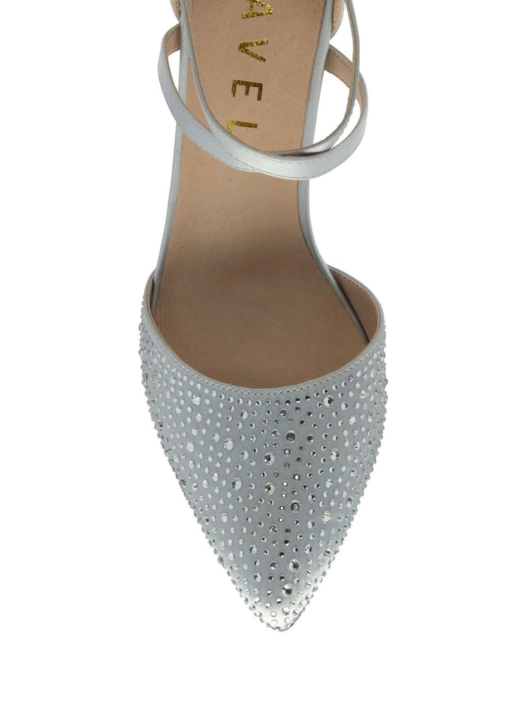 Ravel Silver Strappy Diamante Court Shoes - Image 4 of 4