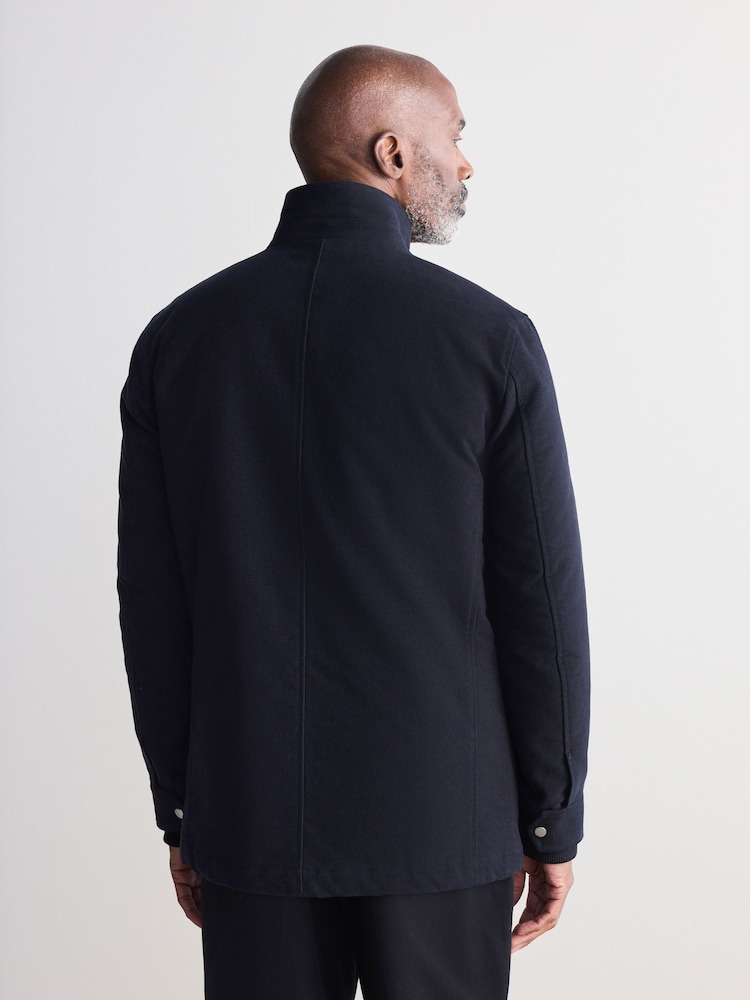 Navy Blue Signature Twill Moleskin Four Pocket Padded Coat - Image 3 of 9