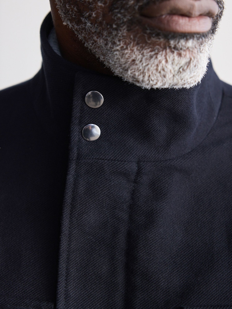 Navy Blue Signature Twill Moleskin Four Pocket Padded Coat - Image 5 of 9