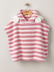 Mamas & Papas Pink 100% Cotton Flower Hood Poncho - Image 1 of 3