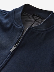 Navy Blue Wool Blend Bomber Jacket - Image 8 of 11