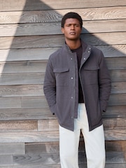 Charcoal Grey Signature Twill Moleskin Four Pocket Padded Coat - Image 1 of 5