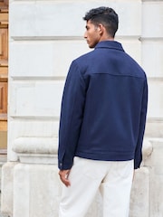 Navy Blue Borg Lined Western Jacket with Wool - Image 2 of 6