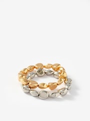 Mint Velvet Gold Mixed Metal Beaded Bracelet Set - Image 2 of 4