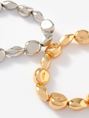 Mint Velvet Gold Mixed Metal Beaded Bracelet Set - Image 4 of 4