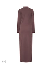 Long Tall Sally Purple Ribbed Shoulder Button Maxi Dress - Image 6 of 6