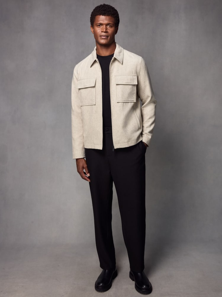 Ecru Cream - Wool Blend Shacket - Image 2 of 12 Ecru Cream - Wool Blend Shacket - Image 2 of 12