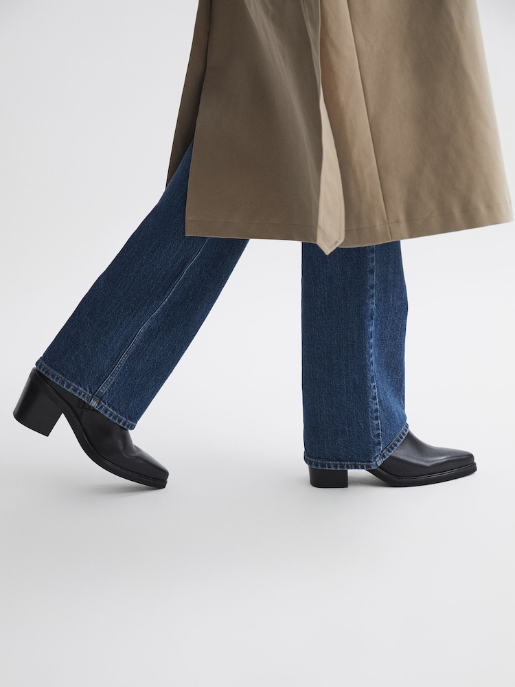 Negro - Botas de cuero estilo wéstern con tacón Sienna de Reiss - Imagen 6 de 6 Negro - Botas de cuero estilo wéstern con tacón Sienna de Reiss - Imagen 6 de 6