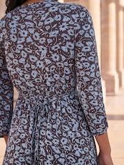 Roman Blue Printed Frill Dress - Image 4 of 4
