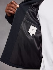 Navy Blue Wool Blend Shacket - Image 4 of 9