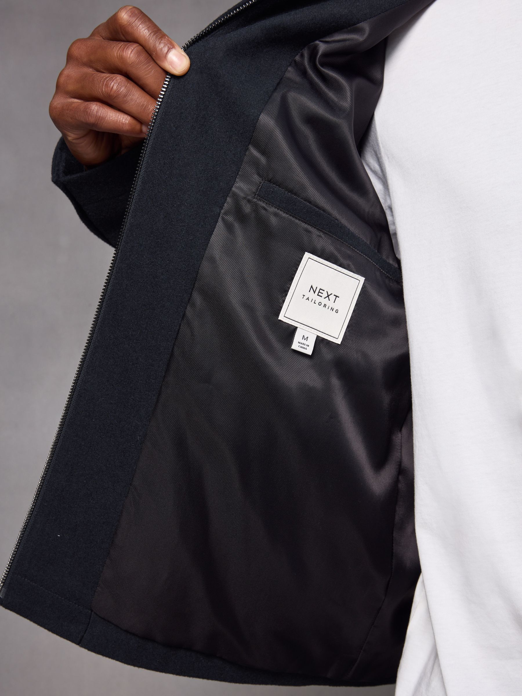 Buy Navy Blue Wool Blend Shacket from the Next UK online shop