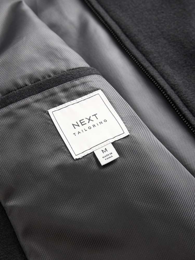 Black Wool Blend Bomber Jacket - Image 12 of 12