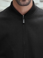 Black Wool Blend Bomber Jacket - Image 7 of 12