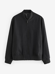 Black Wool Blend Bomber Jacket - Image 8 of 12