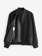 Black Wool Blend Bomber Jacket - Image 9 of 12