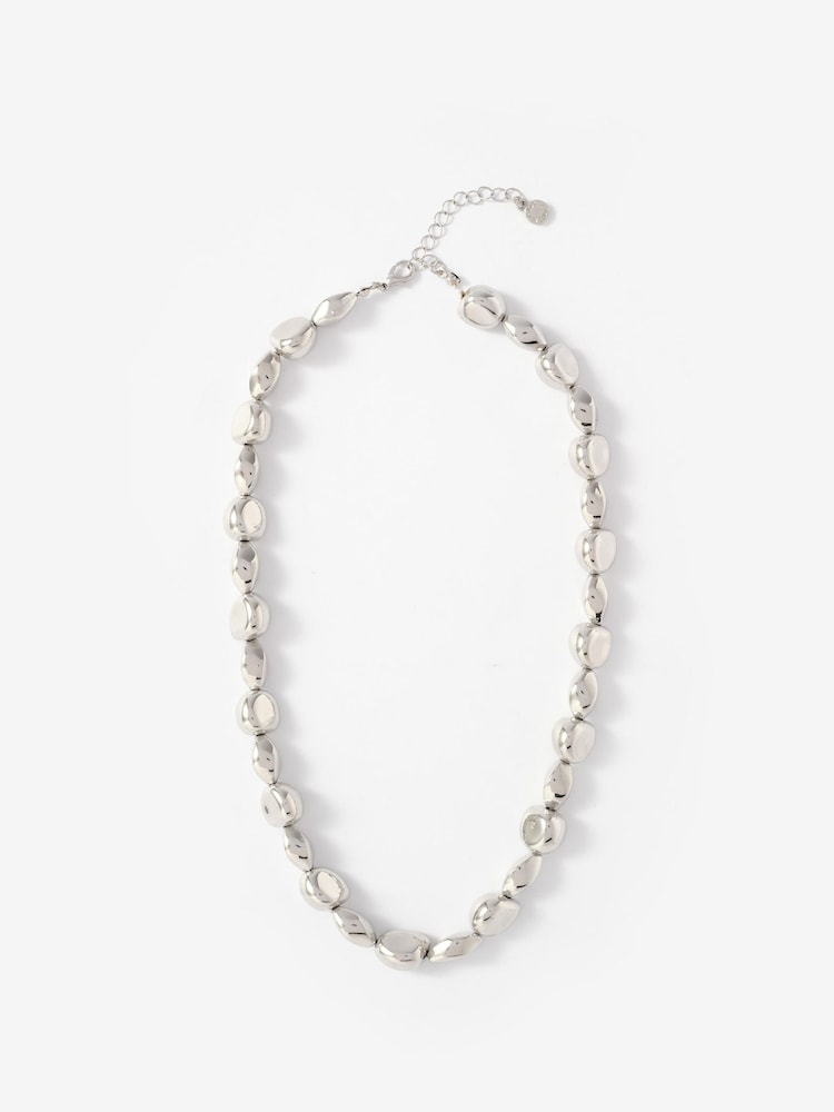 Mint Velvet Silver Beaded Necklace - Image 1 of 3 Mint Velvet Silver Beaded Necklace - Image 1 of 3