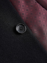Black Signature Soft Touch Wool Rich Padded Italian Fabric Funnel Neck Coat - Image 11 of 12