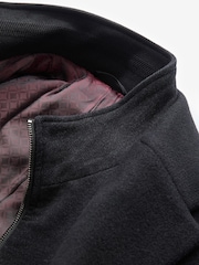Black Signature Soft Touch Wool Rich Padded Italian Fabric Funnel Neck Coat - Image 12 of 12
