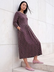 Roman Pink Polka Dot Print Pocket Dress - Image 1 of 4