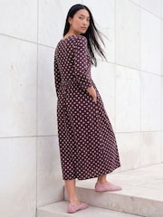 Roman Pink Polka Dot Print Pocket Dress - Image 3 of 4