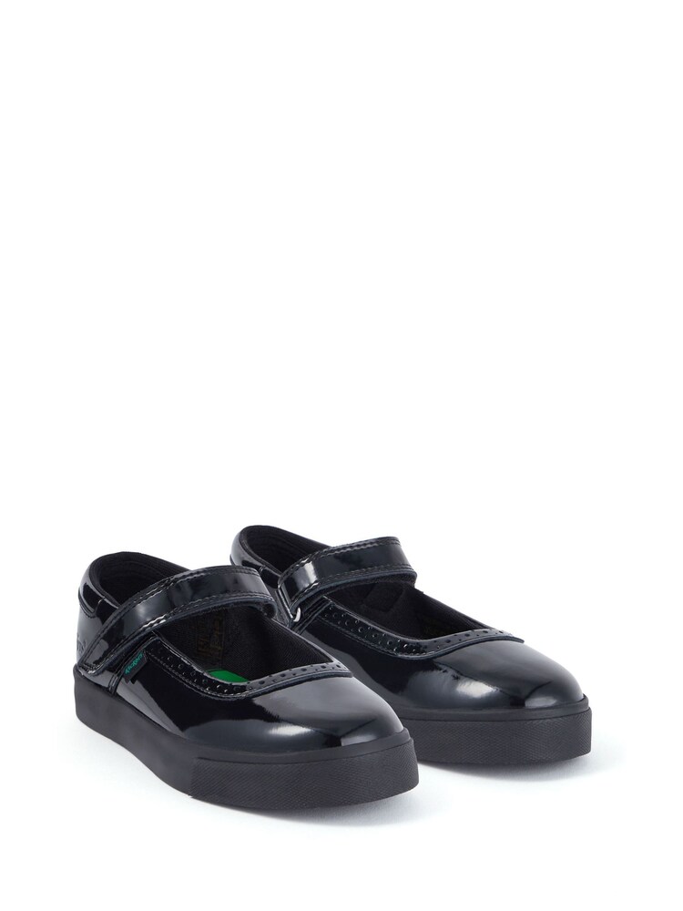 Kickers Black Junior Tovni Brogue Mary Jane Patent Leather Shoes - Image 2 of 8