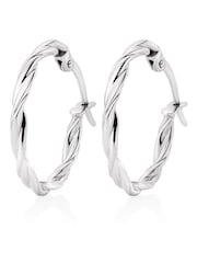 Beaverbrooks 9ct Twist Hoop Earrings - Image 1 of 3