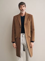 Neutral Signature Soft Touch Wool Rich Epsom Coat - Image 1 of 12