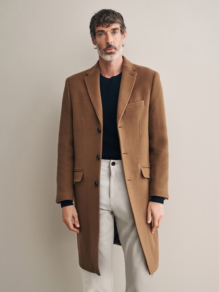 Neutral Signature Soft Touch Wool Rich Epsom Coat - Image 1 of 12