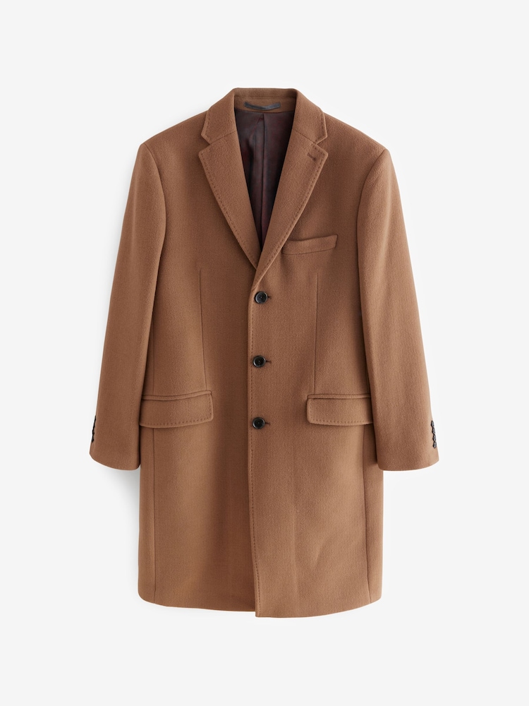 Neutral Signature Soft Touch Wool Rich Epsom Coat - Image 8 of 12