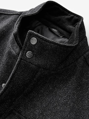 Charcoal Grey Donegal Texture Four Pocket Padded Coat with Wool - Image 8 of 10