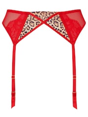 Ann Summers Red/Animal Print Instinctive Suspender Belt - Image 5 of 5