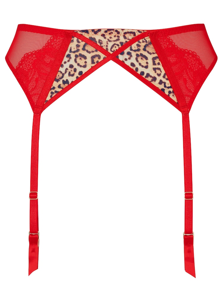 Ann Summers Red/Animal Print Instinctive Suspender Belt - Image 5 of 5 Ann Summers Red/Animal Print Instinctive Suspender Belt - Image 5 of 5
