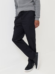 Threadbare Black Regular Fit Cotton Cargo Trousers - Image 1 of 4