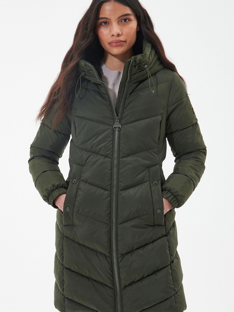 Barbour® International Boston Longline Quilted Black Jacket - Image 1 of 8