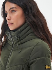 Barbour® International Boston Longline Quilted Black Jacket - Image 4 of 8