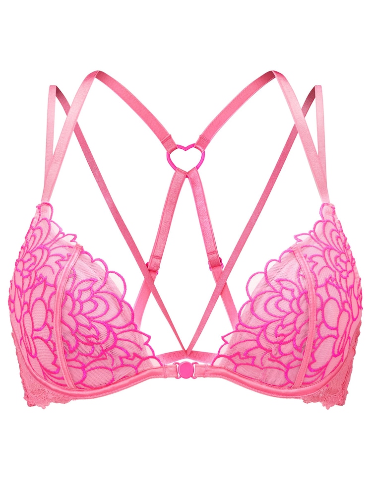 Ann Summers Pink Bright New Romance Padded Plunge Bra - Image 5 of 5