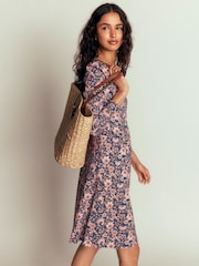 Boden Pink Floral Briony Jersey Short Dress - Image 1 of 6