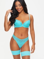 Ann Summers Aqua Blue Sexy Lace Planet Thong - Image 3 of 4