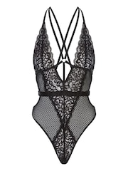 Ann Summers Black The Obsession Floral Print Lace Body - Image 5 of 5
