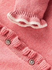 Boden Pink Everyday Frilled Cardigan - Image 5 of 5