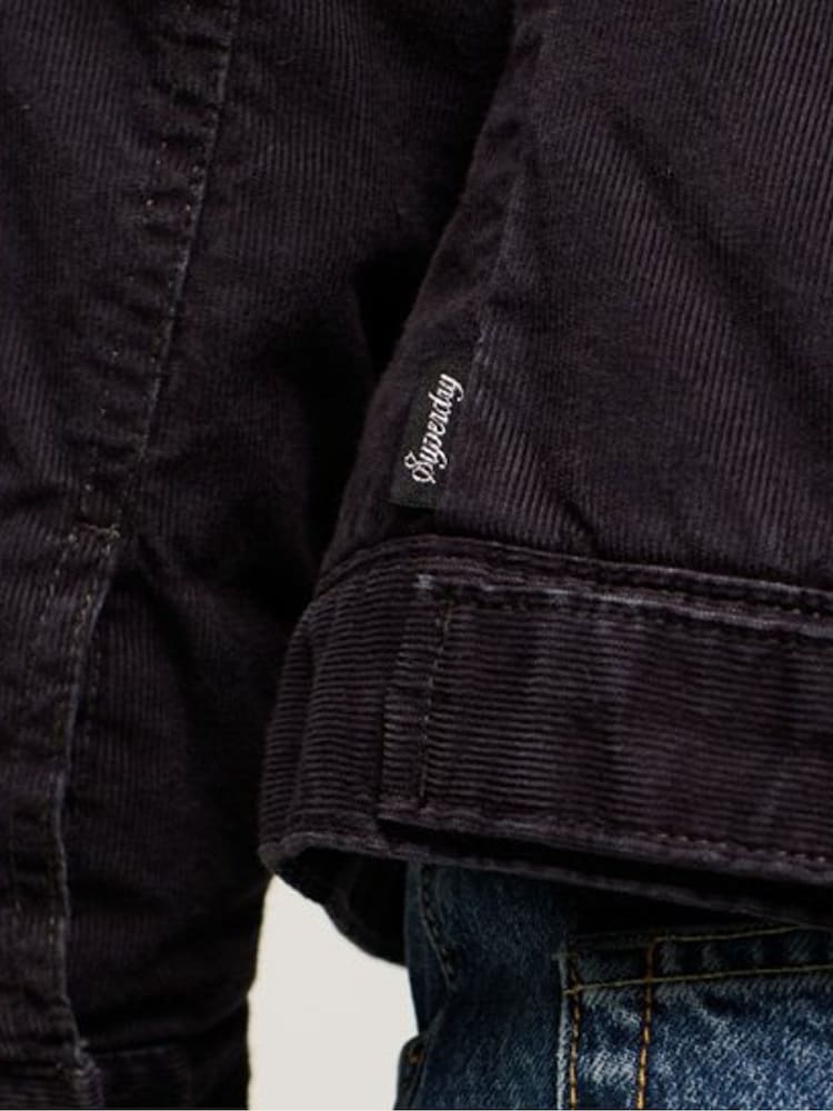 Superdry Black Sherpa Cord Trucker Jacket - Image 5 of 5