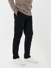 Threadbare Black Slim Fit Cotton Rich Cargo Trousers - Image 2 of 5