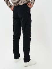 Threadbare Black Slim Fit Cotton Rich Cargo Trousers - Image 3 of 5