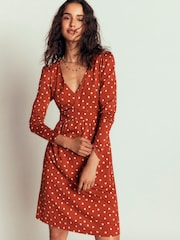 Boden Brown Briony Jersey Short Dress - Image 4 of 6