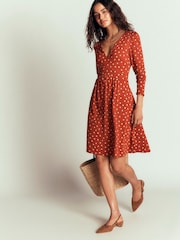 Boden Brown Briony Jersey Short Dress - Image 5 of 6