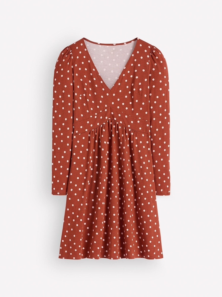 Boden Brown Briony Jersey Short Dress - Image 6 of 6 Boden Brown Briony Jersey Short Dress - Image 6 of 6