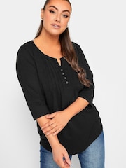 Yours Curve Red Pintuck Henley Top 2 Packs - Image 3 of 5