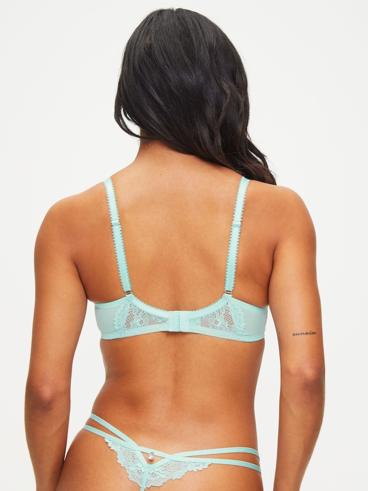 Ann Summers Blue Caged Rose Floral Embroidery Non Padded Balcony Bra - Image 2 of 5